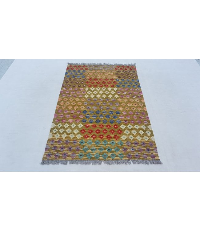Hand Woven Afghan Wool Kilim Area Rug 155 x 103 cm