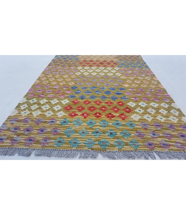 Handgemaakt Oosters Kelim Wol Vloerkleed 155 x 103 cm