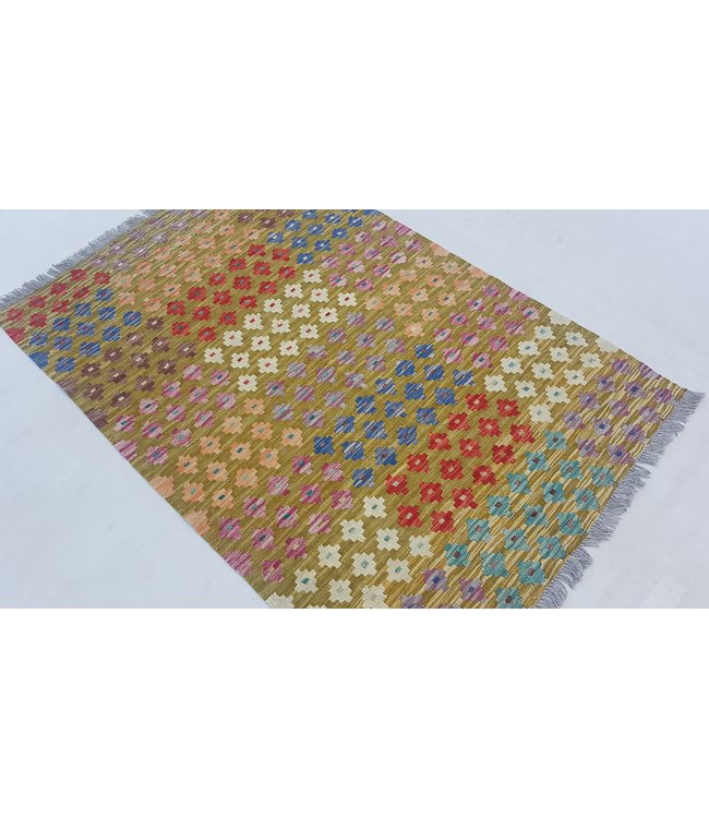 Hand Woven Afghan Wool Kilim Area Rug 155 x 103 cm