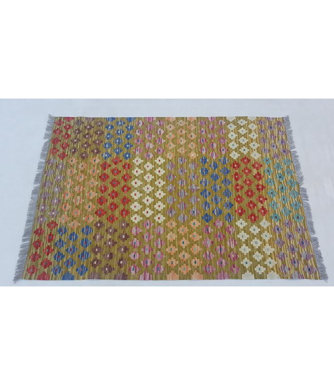 Handgemaakt Oosters Kelim Wol Vloerkleed 155 x 103 cm