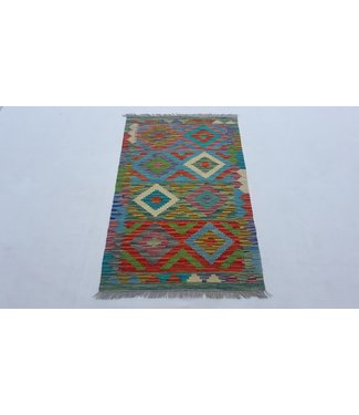 Hand Woven Afghan Wool Kilim Area Rug 121x75 cm