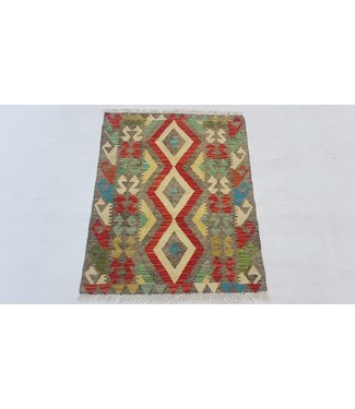 Hand Woven Afghan Wool Kilim Area Rug  110 x 87 cm