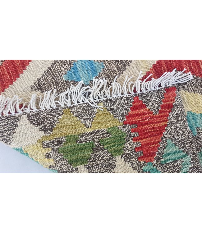 Hand Woven Afghan Wool Kilim Area Rug 110 x 87 cm