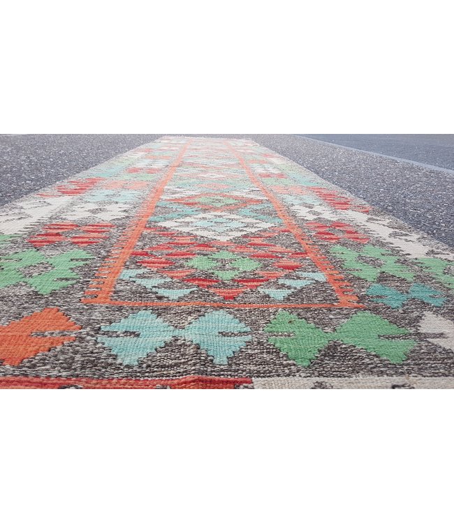kelim kleed   381x90 cm vloerkleed tapijt kelims hand geweven
