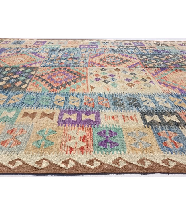 Hand Woven Afghan Wool Kilim Area Rug 295x195 cm