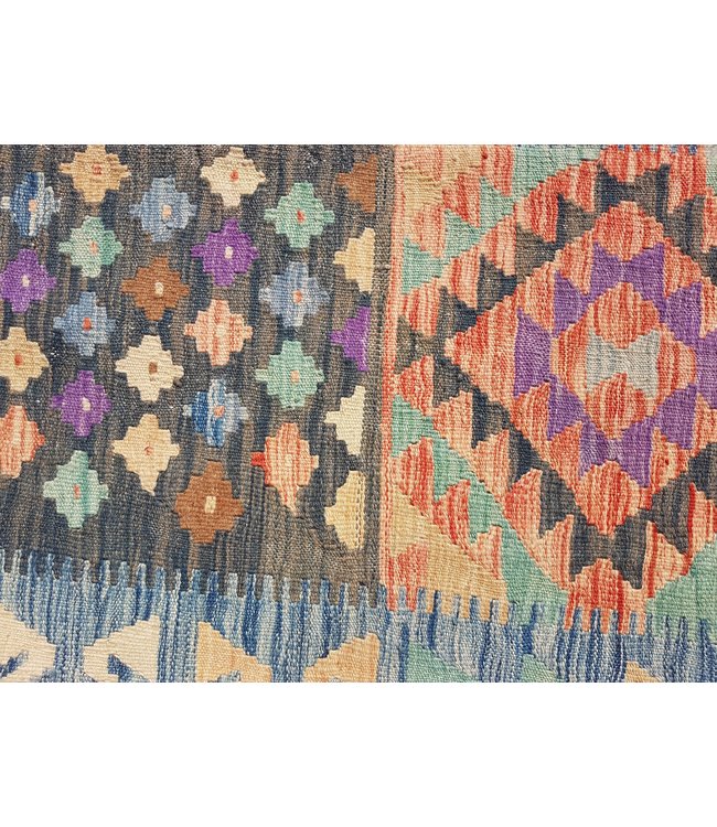 Handgewebte Orientalisch Wolle Kelim Teppich 295x195 cm