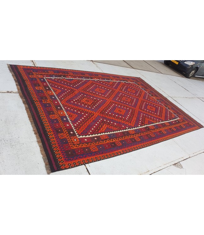 Handgemaakt Oosters Kelim Wol Vloerkleed 405x272 cm