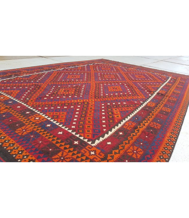 Hand Woven Afghan Wool Kilim Area Rug 405x272 cm