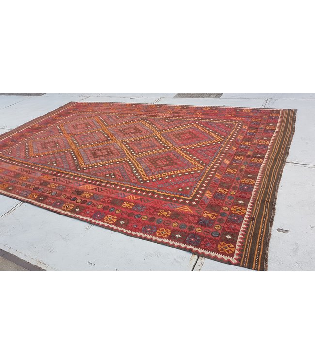 Handgewebte Orientalisch Wolle Kelim Teppich 460x306 cm