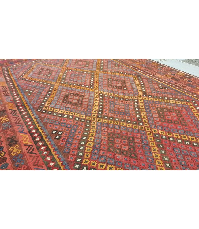 Handgewebte Orientalisch Wolle Kelim Teppich 460x306 cm