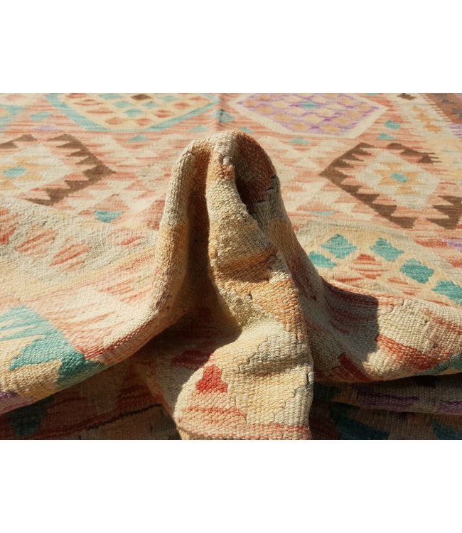 Handgewebte Orientalisch Wolle Kelim Teppich 291x88cm