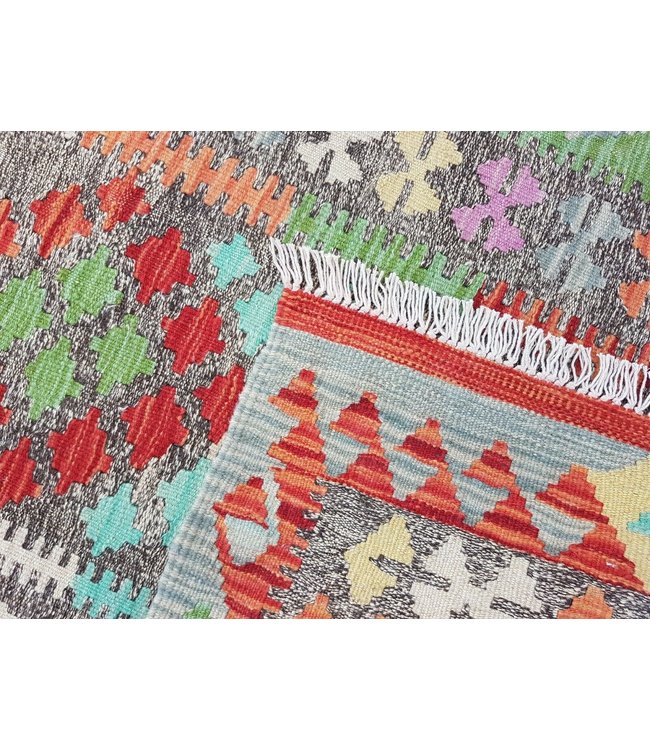 Hand Woven Afghan Wool Kilim Area Rug 291x88cm