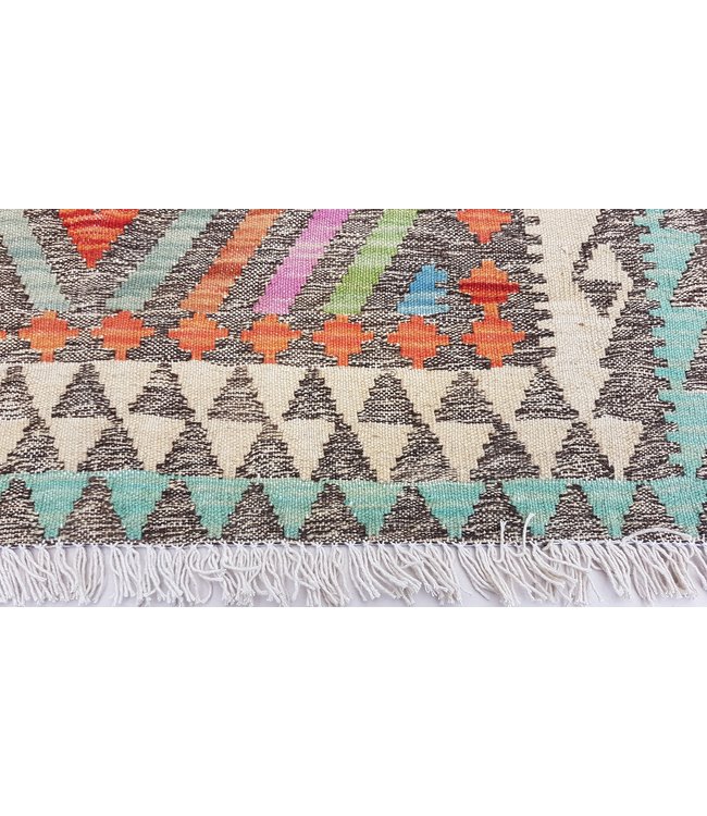 Hand Woven Afghan Wool Kilim Area Rug 122x93 cm