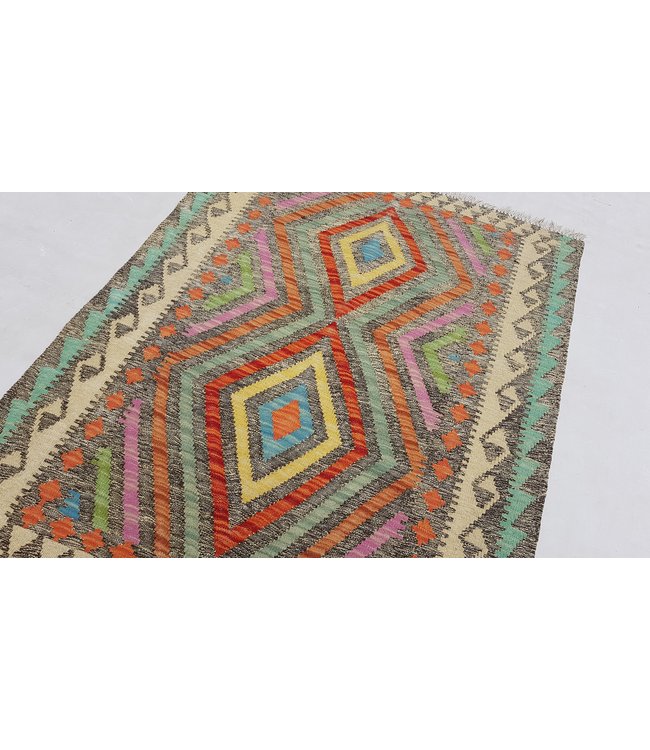 Handgewebte Orientalisch Wolle Kelim Teppich 122x93 cm