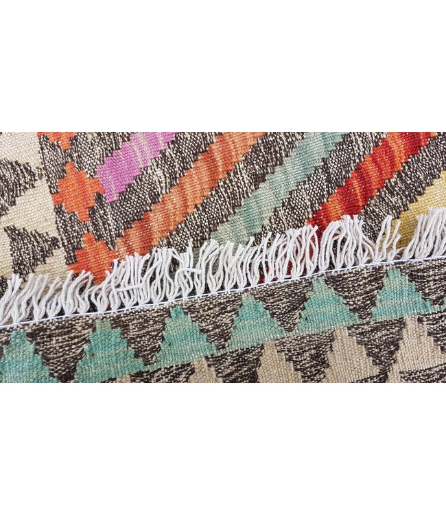 Hand Woven Afghan Wool Kilim Area Rug 122x93 cm