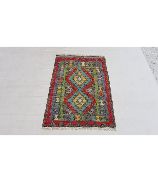 Hand Woven Afghan Wool Kilim Area Rug 118 x 80 cm