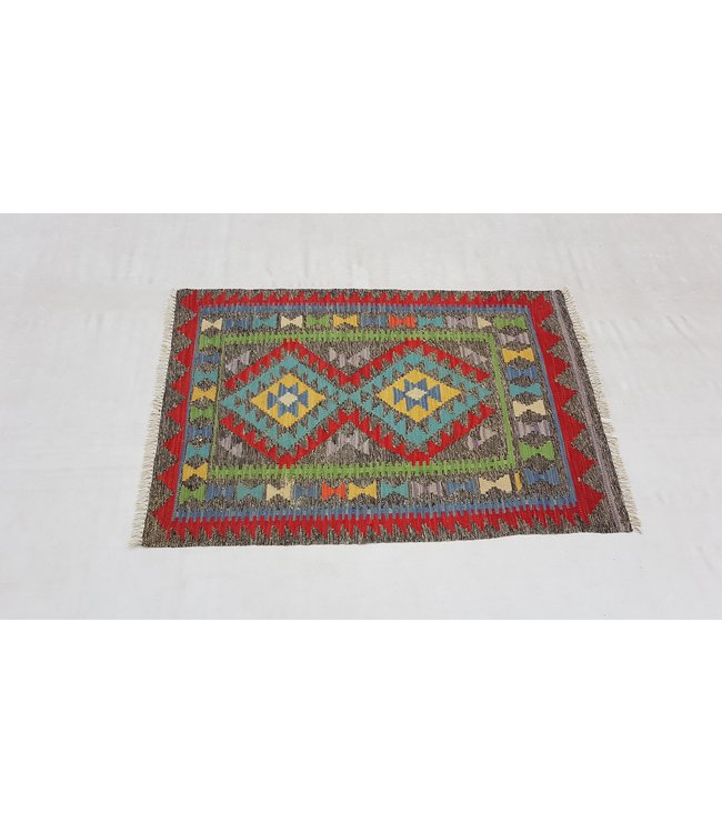 Handgewebte Orientalisch Wolle Kelim Teppich 118 x 80 cm