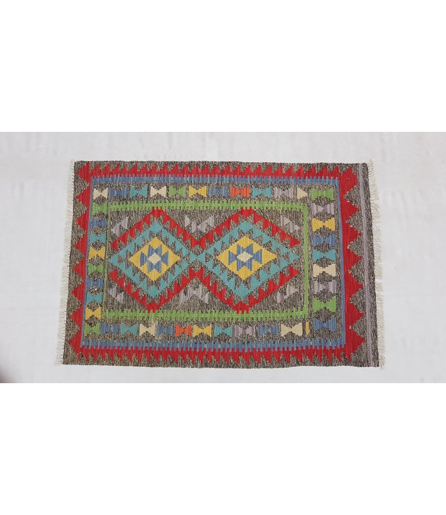 Hand Woven Afghan Wool Kilim Area Rug 118 x 80 cm