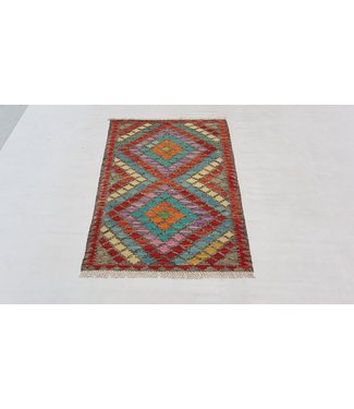 Hand Woven Afghan Wool Kilim Area Rug 118 x 83 cm