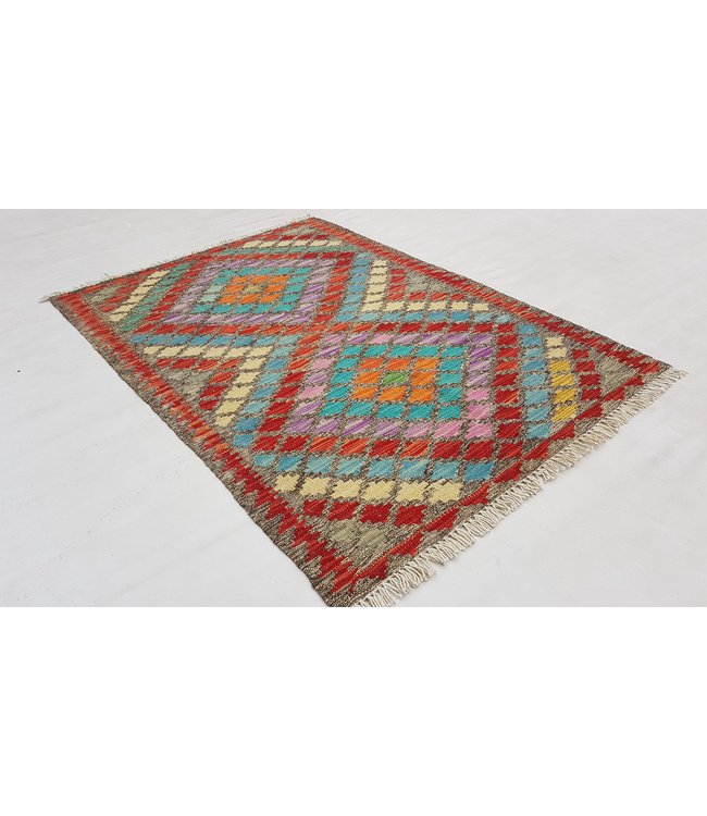 Hand Woven Afghan Wool Kilim Area Rug 118 x 83 cm