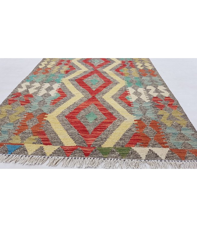 Handgemaakt Oosters Kelim Wol Vloerkleed 114 x 89 cm