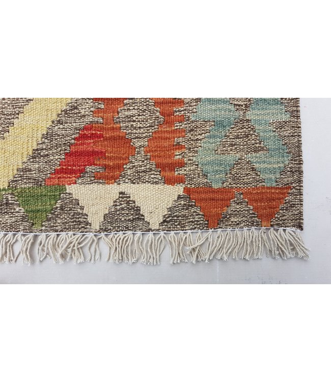 Hand Woven Afghan Wool Kilim Area Rug 114 x 89 cm