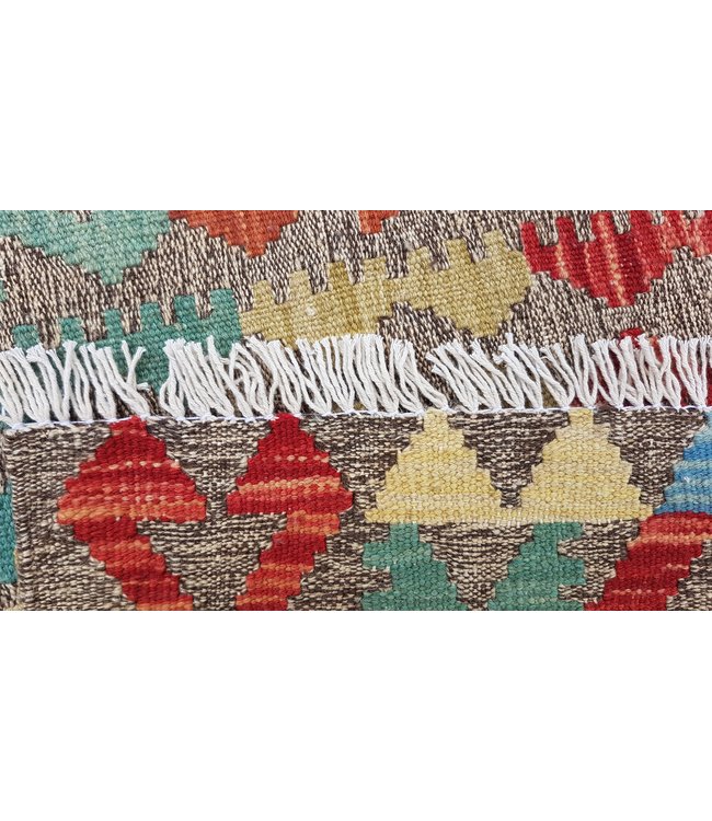 Hand Woven Afghan Wool Kilim Area Rug 114 x 89 cm