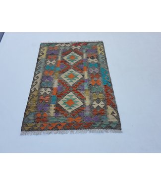 Hand Woven Afghan Wool Kilim Area Rug 128x 90 cm