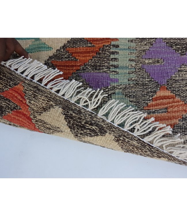 Handgewebte Orientalisch Wolle Kelim Teppich 128x 90 cm