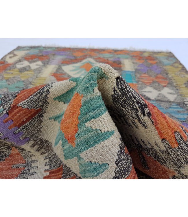 Handgewebte Orientalisch Wolle Kelim Teppich 128x 90 cm