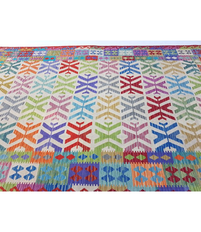 Handgewebte Orientalisch Wolle Kelim Teppich 303x200 cm