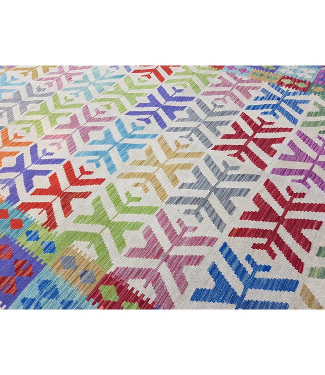 Handgewebte Orientalisch Wolle Kelim Teppich 303x200 cm