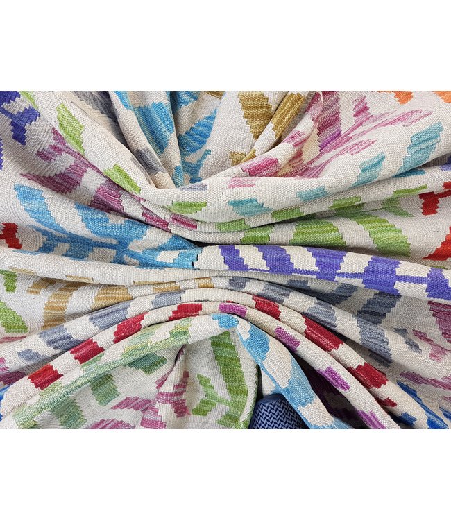 Hand Woven Afghan Wool Kilim Area Rug 303x200 cm