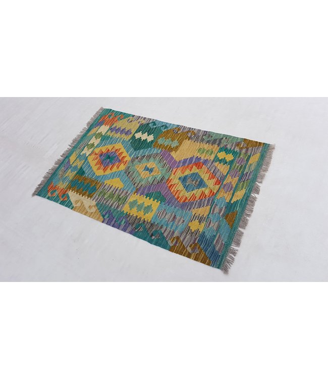 Hand Woven Afghan Wool Kilim Area Rug 125x81 cm