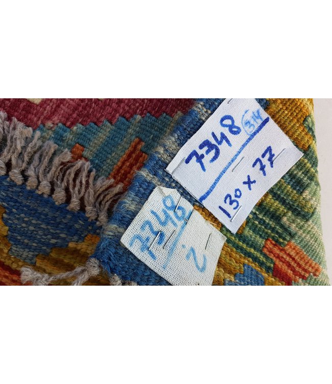 Hand Woven Afghan Wool Kilim Area Rug 130 x 77 cm