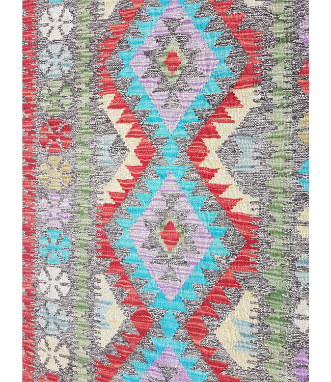 Hand Woven Afghan Wool Kilim Area Rug 295x81cm