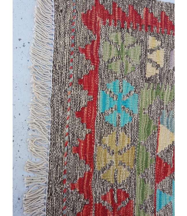 Handgewebte Orientalisch Wolle Kelim Teppich 295x81cm