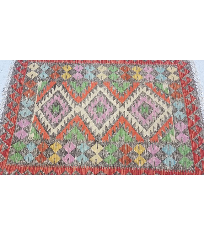 Hand Woven Afghan Wool Kilim Area Rug 120x87 cm