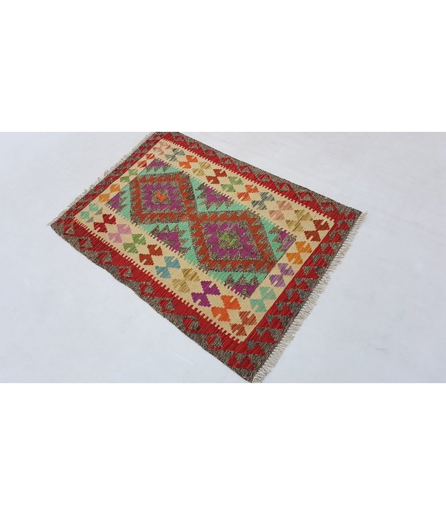 Handgewebte Orientalisch Wolle Kelim Teppich 116x 81 cm