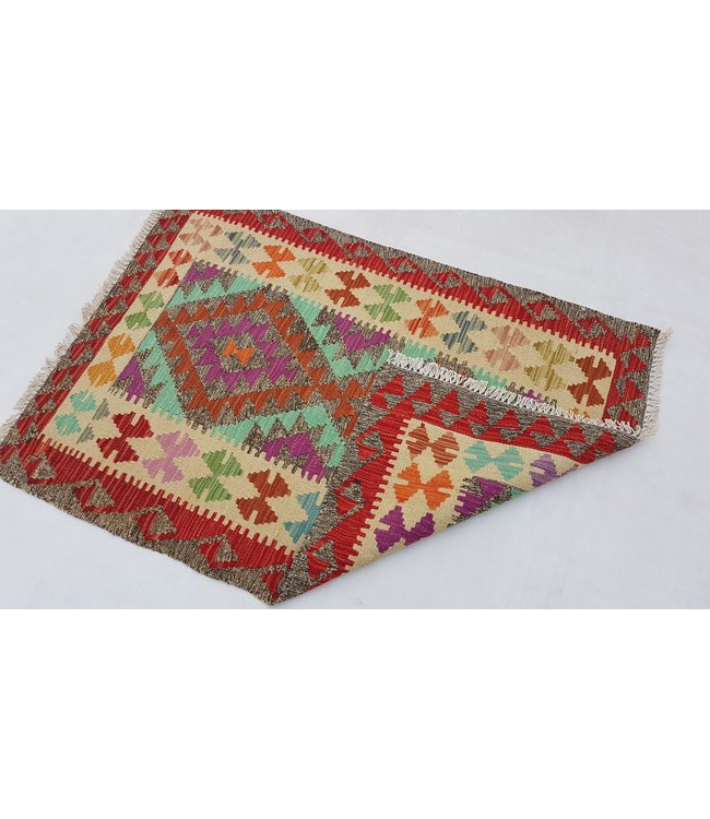 Handgemaakt Oosters Kelim Wol Vloerkleed 116x 81 cm