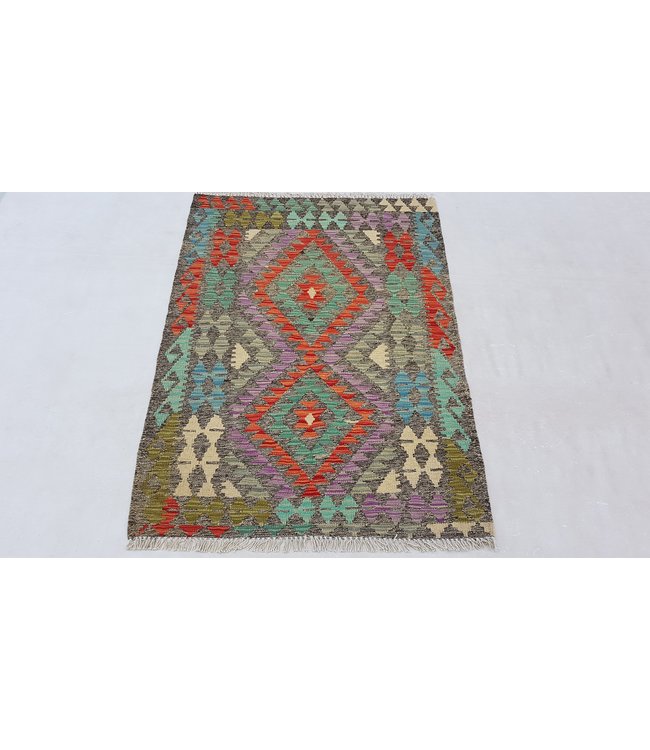 Hand Woven Afghan Wool Kilim Area Rug 125x 90 cm