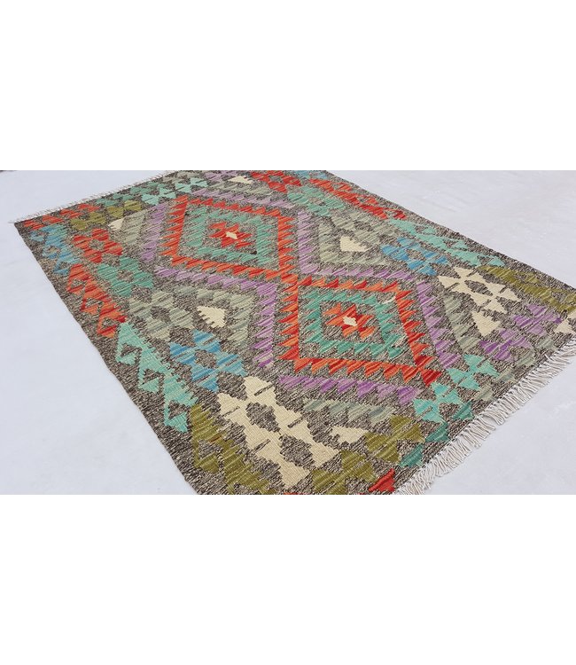 Handgewebte Orientalisch Wolle Kelim Teppich 125x 90 cm