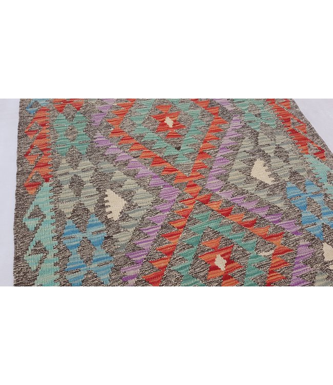 Hand Woven Afghan Wool Kilim Area Rug 125x 90 cm