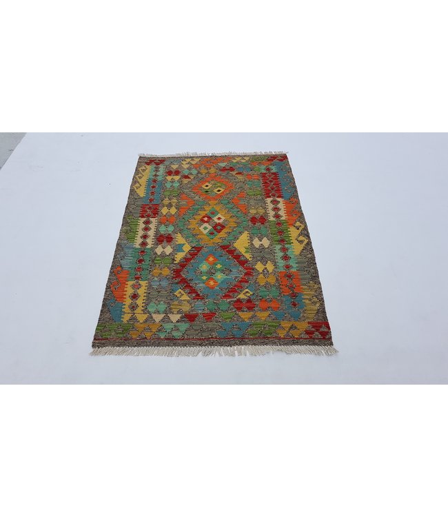 Hand Woven Afghan Wool Kilim Area Rug 120x89cm
