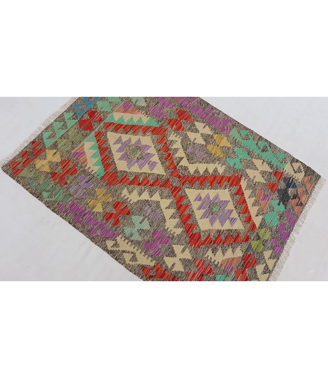 Handgewebte Orientalisch Wolle Kelim Teppich 121x89cm