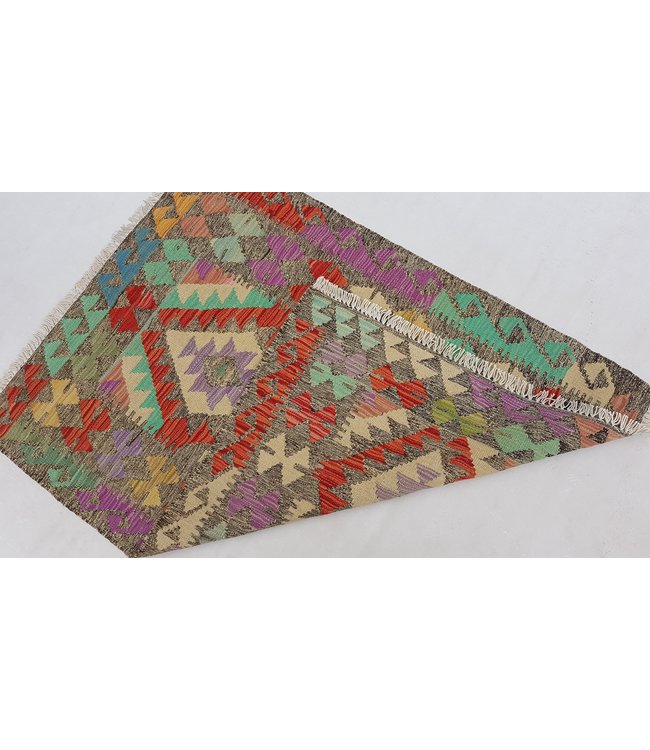 Handgewebte Orientalisch Wolle Kelim Teppich 121x89cm