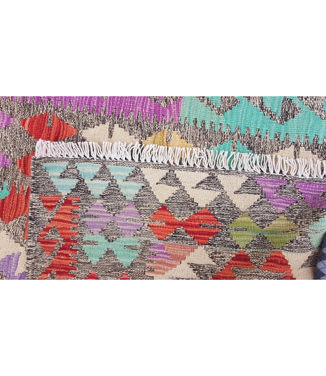 Hand Woven Afghan Wool Kilim Area Rug 121x89cm