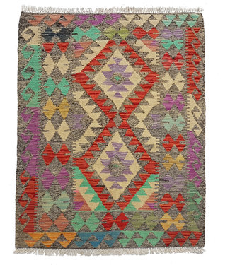 Hand Woven Afghan Wool Kilim Area Rug 121x89cm