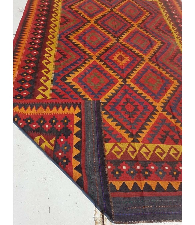 Hand Woven Afghan Wool Kilim Area Rug 339 x 231 cm