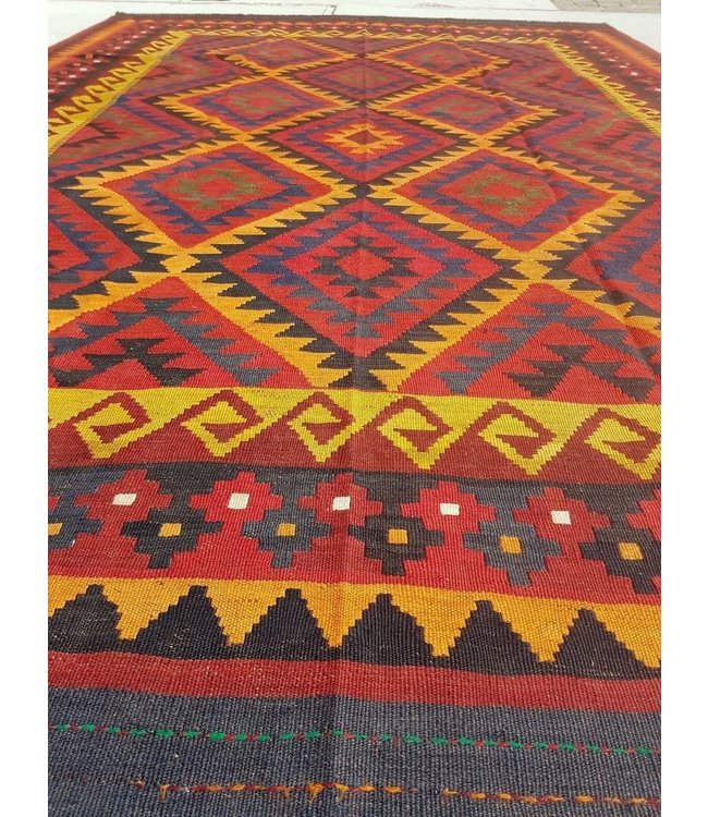 Handgewebte Orientalisch Wolle Kelim Teppich 339 x 231 cm